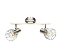 Luminosa Lighting Luminosa Texas Twin Ceiling Spotlight Nickel Matt 2X E14