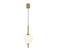 Luminosa Lighting Luminosa The Sixth Sense Modern Globe Pendant Ceiling Light Brass 3000K 500Lm White Shade