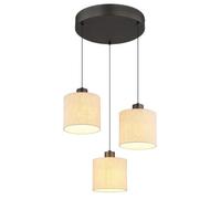 Luminosa Lighting Luminosa Thea Cluster Pendant Ceiling Light Matt Gunmetal, Linen Cream Shade, Led 3000K