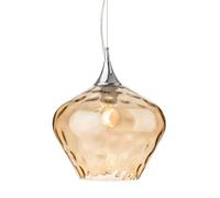 Luminosa Lighting Luminosa Titan Dome Pendant Light Chrome With Amber Glass