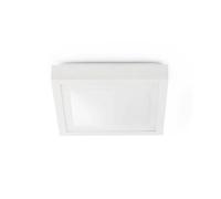 Tola 1 Light Small Square Bathroom Flush Ceiling Light White IP44 E27 Netlighting White One Size