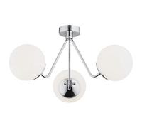 Luminosa Lighting Luminosa Tomar Globe Ceiling 3 Light Opal Matt, Chrome