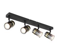 Luminosa Lighting Luminosa Trabby Ceiling Spotlight Bar Matt Black Smoke Glass Shade 4X Gu10