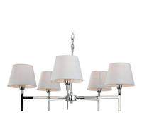 Luminosa Lighting Luminosa Transition 5 Light Multi Arm Ceiling Pendant Light Polished Stainless Steel, Cream, E14