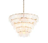 Luminosa Lighting Luminosa Trapani Pendant Ceiling Light Antique Gold Paint, White, Clear Glass