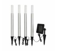 Luminosa Lighting Luminosa Treviso Outdoor Spike Led Decoration Solar Set Of 4, Stainless Steel, Ip44