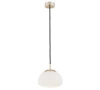 Luminosa Lighting Luminosa Trini Globe 20Cm Pendant Ceiling Light Opal Matt, Brass Elements