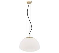 Luminosa Lighting Luminosa Trini Globe 40Cm Pendant Ceiling Light Opal Matt, Brass Elements