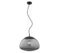 Luminosa Lighting Luminosa Trini Globe 40Cm Pendant Ceiling Light Smoky, Black Matt,brass Elements