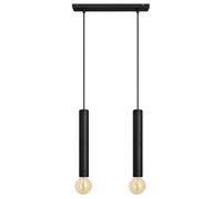 Luminosa Lighting Luminosa Tuba Straight Bar Pendant Ceiling Light Black 40Cm
