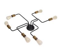 Luminosa Lighting Luminosa Tube Multi Arm Semi Flush Ceiling Light Black, Patina 75Cm
