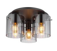 Luminosa Lighting Luminosa Tulivar Shade Cluster Ceiling Light Grey Dark Smoke Glass Shade 3X E27