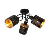 Luminosa Lighting Luminosa Tunno Multi Arm Semi Flush Ceiling Lamp Black 3X E14