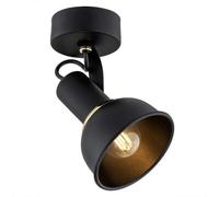 Luminosa Lighting Luminosa Twist Single Spotlight Black Structure, Brass Elements
