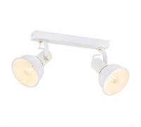 Luminosa Lighting Luminosa Twist Twin Ceiling Spotlight White Structure, Brass Elements