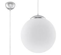 Luminosa Lighting Luminosa Ugo 1 Light Globe Pendant White, Chrome, E27