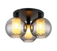 Netlighting Ulf Shade Cluster Ceiling Light Black Ball Smoke Glass Shade 3x E27 Netlighting Black