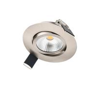 Luminosa Lighting Luminosa Ultra Slim Tiltable Downlight 65mm Cutout 6.5W 650Lm 100Lm/w 3000K 36 Beam Dimmable Satin Nickel