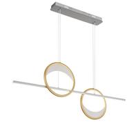 Luminosa Lighting Luminosa Umbra Bar Pendant Ceiling Light Silver Colored 2X Led Dimmable 2700-6500K Remote Control Timer
