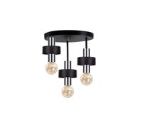 Luminosa Lighting Luminosa Unica Multi Arm Semi Flush Ceiling Light Black, Silver, 35Cm, 3X E27