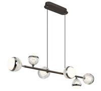 Luminosa Lighting Luminosa Untsy Bar Pendant Ceiling Light Titanium Color Brushed 6X Led Dimmable 2700-6000K Remote Control