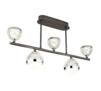 Luminosa Lighting Luminosa Untsy Integrated Led Semi Flush Ceiling Light Titanium Color Brushed 5X Led Dimmable 2700-6000K Remote Control