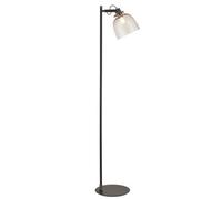Luminosa Lighting Luminosa Urban Task Floor Lamp Smokey Grey Tinted Glass & Black Chrome Plate E27