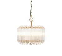 Luminosa Lighting Luminosa Valentina Pendant Ceiling Light Brushed Aged Brass Plate & Clear Glass 3X E14