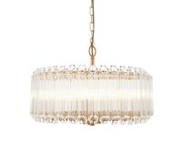Luminosa Lighting Luminosa Valentina Pendant Ceiling Light Brushed Aged Brass Plate & Clear Glass 5X E14