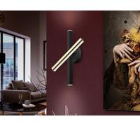 Luminosa Lighting Luminosa Varas Integrated Led Wall Light, Glossy Gold, Matt Black - Uk Stock