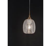 Luminosa Lighting Luminosa Vario Dome Pendant Ceiling Light Clear Glass, Satin Gold Metal Led E27