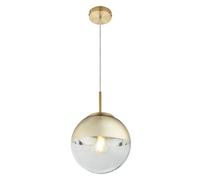 Luminosa Lighting Luminosa Varus 20Cm Globe Pendant Ceiling Light Gold Colors Transparent Glass Shade 1X E27