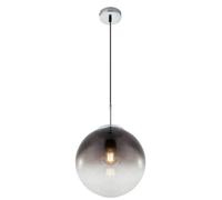 Luminosa Lighting Luminosa Varus 25Cm Globe Pendant Ceiling Light Chrome Smoke Glass Shade 1X E27