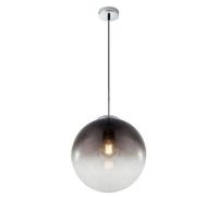 Netlighting Varus 30cm Globe Pendant Ceiling Light Chrome Glass Shade 1x E27 in Grey Netlighting Grey