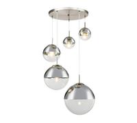 Netlighting Varus Cluster Pendant Nickel Matt Transparent Glass Shade 3x E27 in Grey Netlighting Grey