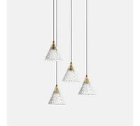 Luminosa Lighting Luminosa Veneto Led 4 Light Dome Cluster Ceiling Pendant Gold Matt White Dali Dimming 31Cm 2075Lm 2700K
