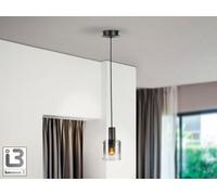Luminosa Lighting Luminosa Venize Slim Pendant Ceiling Light Black, Smoke 1Xe27 - Uk Stock