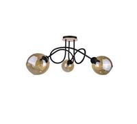 Netlighting Venus Multi Arm Semi Flush Ceiling Light Wood 70cm 3x E27 in Brown Netlighting Brown