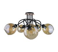 Netlighting Venus Multi Arm Semi Flush Ceiling Light Wood 70cm 5x E27 in Brown Netlighting Brown