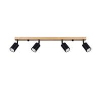 Luminosa Lighting Luminosa Verdo Modern Ceiling Spotlight Bar Wood, Black 4X Gu10