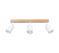 Luminosa Lighting Luminosa Verdo Modern Ceiling Spotlight Bar Wood, White 3X Gu10