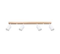 Luminosa Lighting Luminosa Verdo Modern Ceiling Spotlight Bar Wood, White 4X Gu10