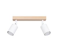 Luminosa Lighting Luminosa Verdo Modern Twin Ceiling Spotlight Wood, White 2X Gu10