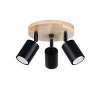 Luminosa Lighting Luminosa Verdo Scandinavian Ceiling Spotlight Clusters Wood, Black 3X Gu10