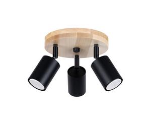 Luminosa Lighting Luminosa Verdo Scandinavian Ceiling Spotlight Clusters Wood, Black 3X Gu10