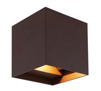 Luminosa Lighting Luminosa Veronika Outdoor Up Down Wall Lamp Rust Colored Matt Ip54 Clear Glass Shade 2X Led 3000K