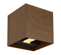 Luminosa Lighting Luminosa Veronika Outdoor Up Down Wall Lamp Wood Look Dark Ip54 2X Led 3000K