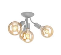 Luminosa Lighting Luminosa Viggo Multi Arm Semi Flush Ceiling Light Silver, 4X E27