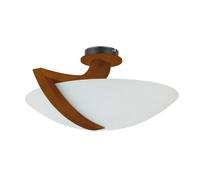 Luminosa Lighting Luminosa Vinci Bowl Semi Flush Ceiling Light Brown, 54Cm, 3X E14
