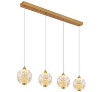Luminosa Lighting Luminosa Virina Bar Pendant Ceiling Light Gold Colors K9 Crystals 4X Led 3000K